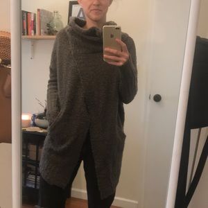 Olive green cardigan sweater